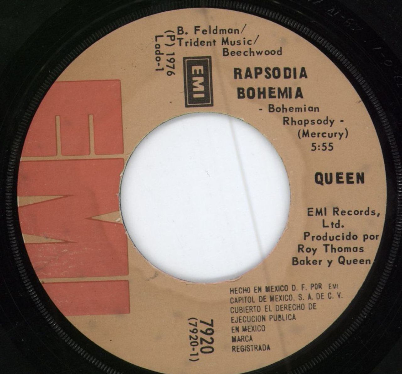 Queen Rapsodia Bohemia Mexican 7" vinyl single (7 inch record / 45) 7920