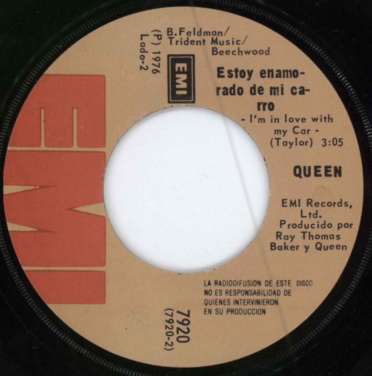 Queen Rapsodia Bohemia Mexican 7" vinyl single (7 inch record / 45) QUE07RA784179