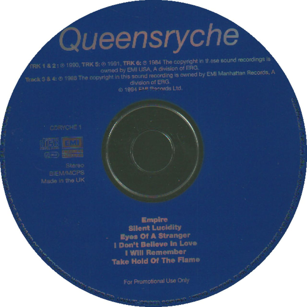 Queensryche The Story So Far... UK Promo CD album (CDLP)