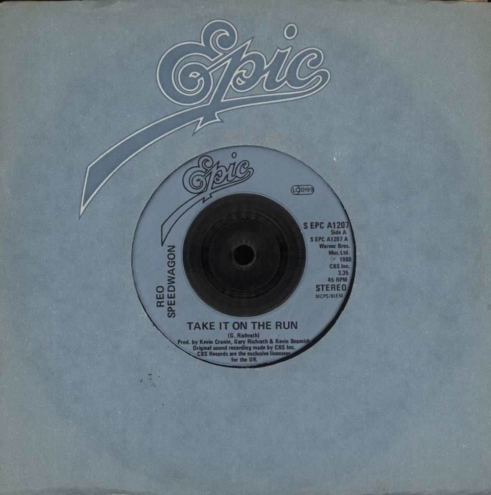 R.E.O. Speedwagon Take It On The Run - Inj UK 7" vinyl single (7 inch record / 45) SEPCA1207