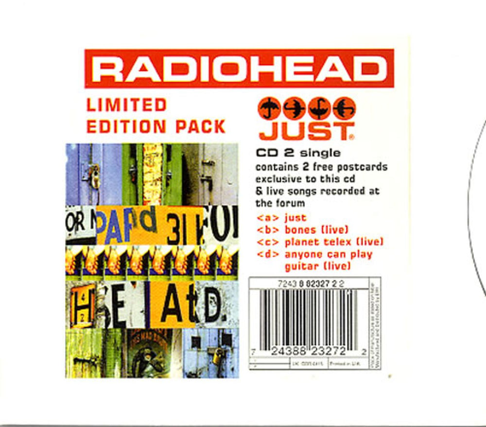 Radiohead Just - Limited Edition Pack UK 2-CD single set (Double CD single) CDR/S6415