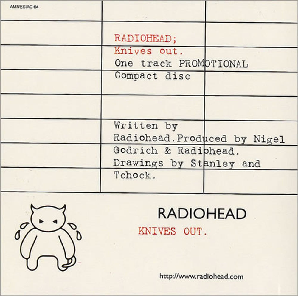 Radiohead Knives Out UK Promo CD single (CD5 / 5") R-HC5KN190142