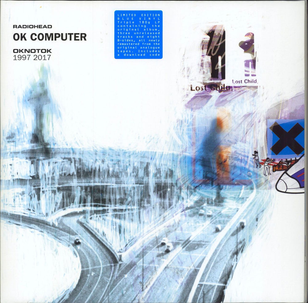 Radiohead OK Computer OKNOTOK 1997 2017 - Blue Vinyl - EX UK 3-LP vinyl record set (Triple LP Album) XLLP868X