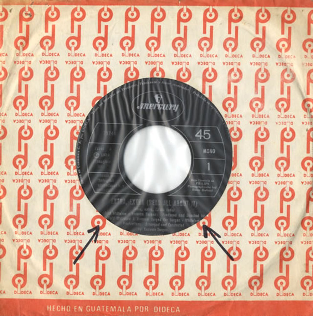 Ralph Carter Extra Extra (Read All About It) Guatemala 7" vinyl single (7 inch record / 45) 73746