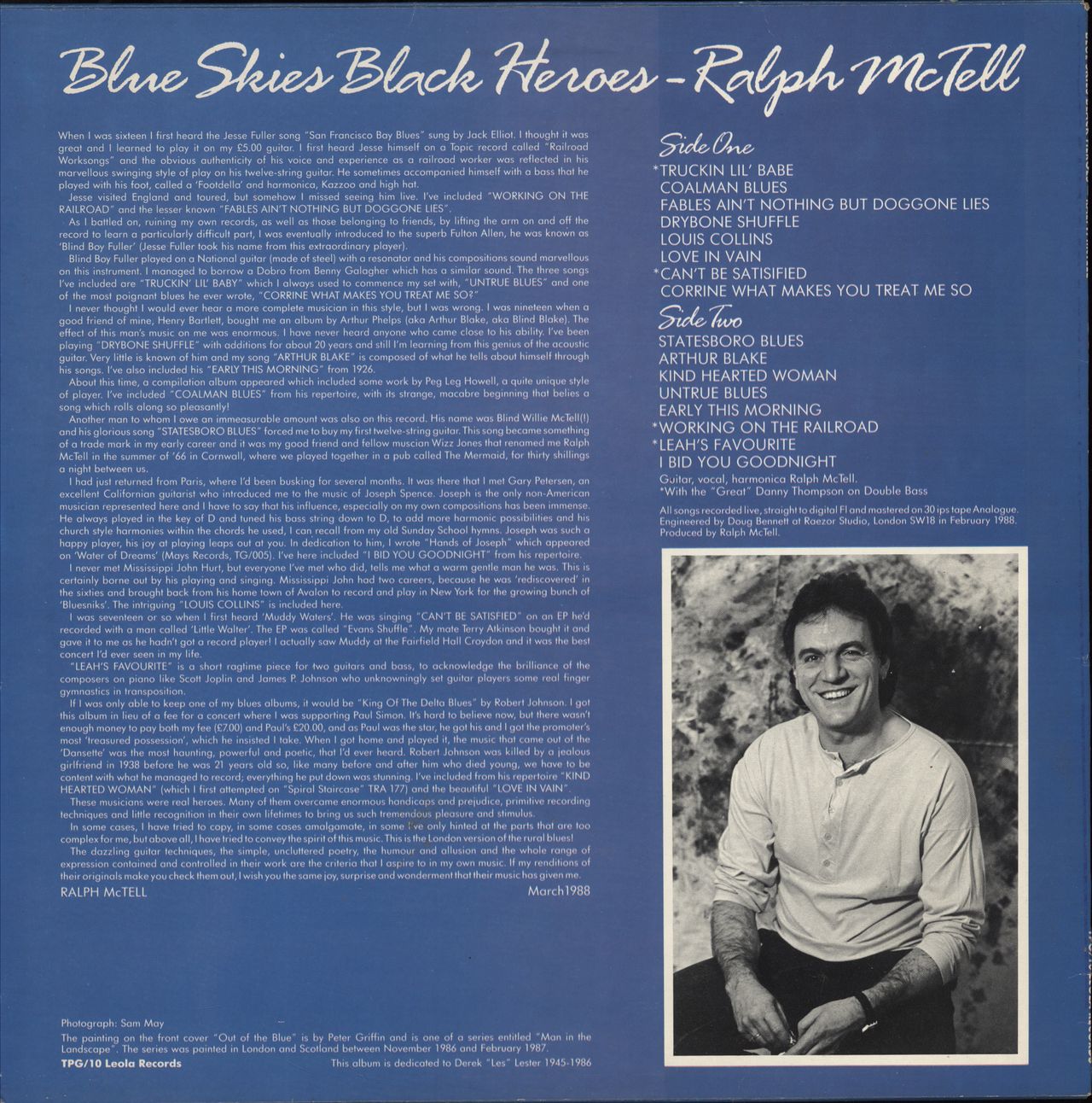 Ralph McTell Blue Skies Black Heroes - Autographed UK vinyl LP album (LP record)