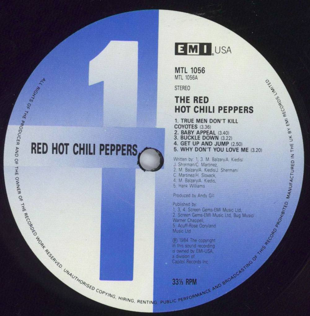 Red Hot Chili Peppers The Red Hot Chili Peppers UK vinyl LP album (LP record) RHCLPTH405355