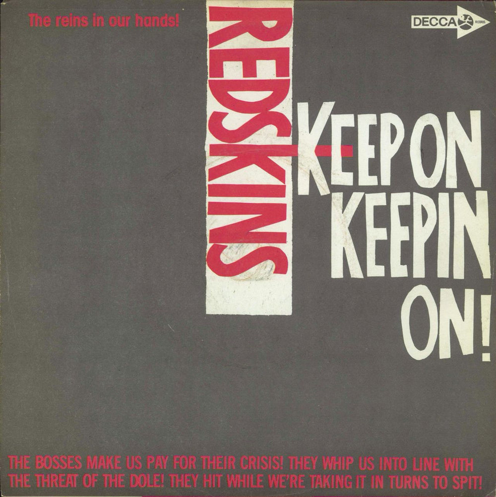 Redskins Keep On Keepin' On! - Silver/Black Labels UK 7" vinyl single (7 inch record / 45) F1