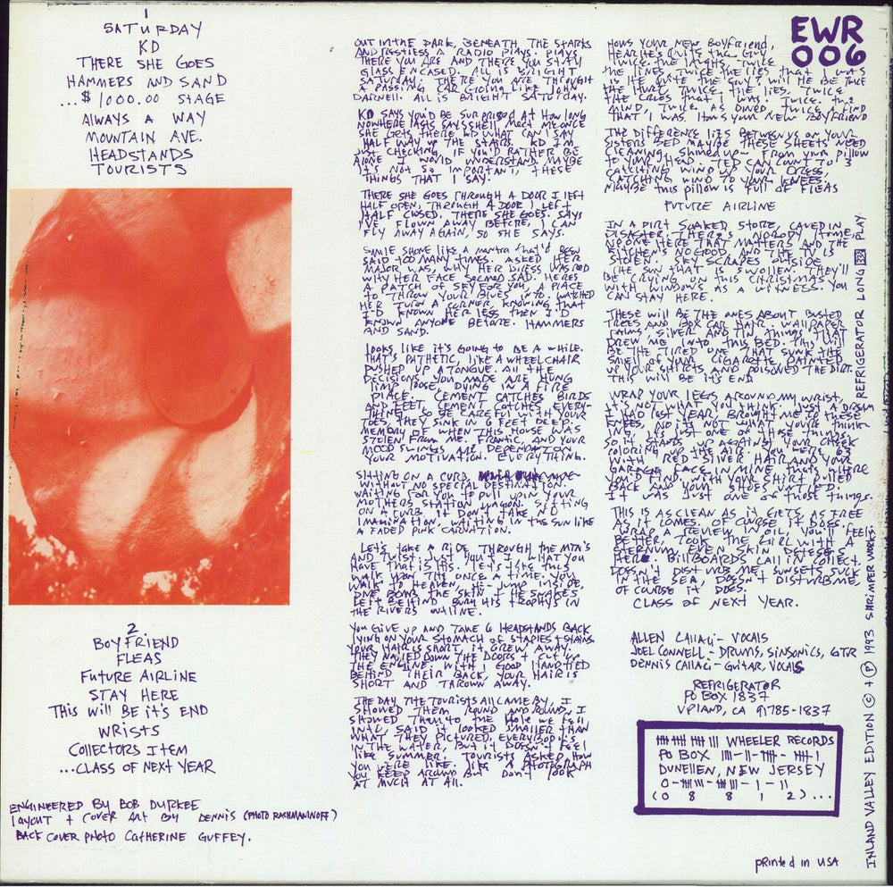 Refrigerator Long 33 1/3 Play US vinyl LP album (LP record)