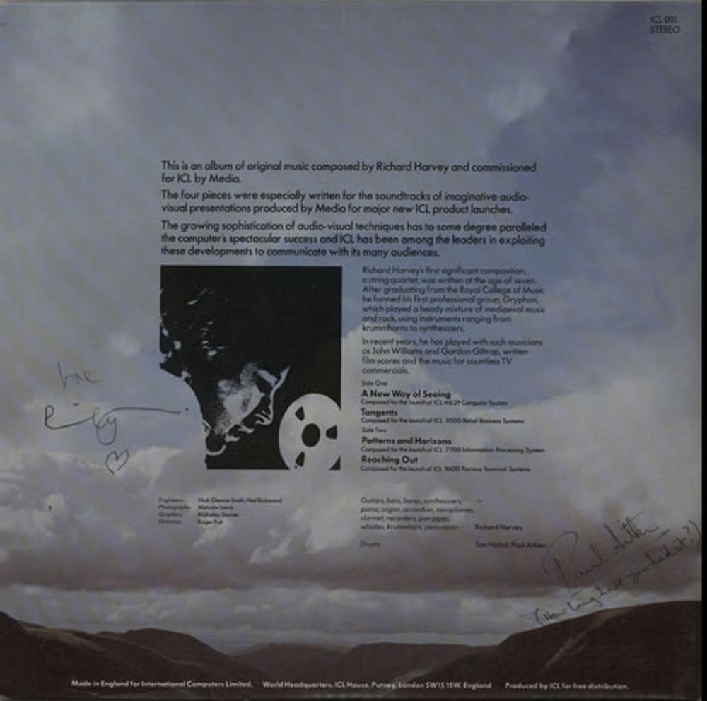 Richard Harvey A New Way Of Seeing - Autographed UK vinyl LP album (LP record) RI-LPAN626143