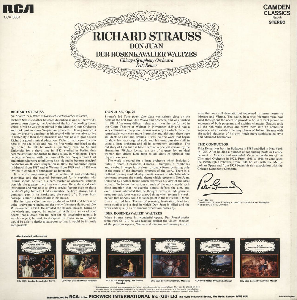Richard Strauss Don Juan / Der Rosenkavalier Waltzes UK vinyl LP album (LP record)