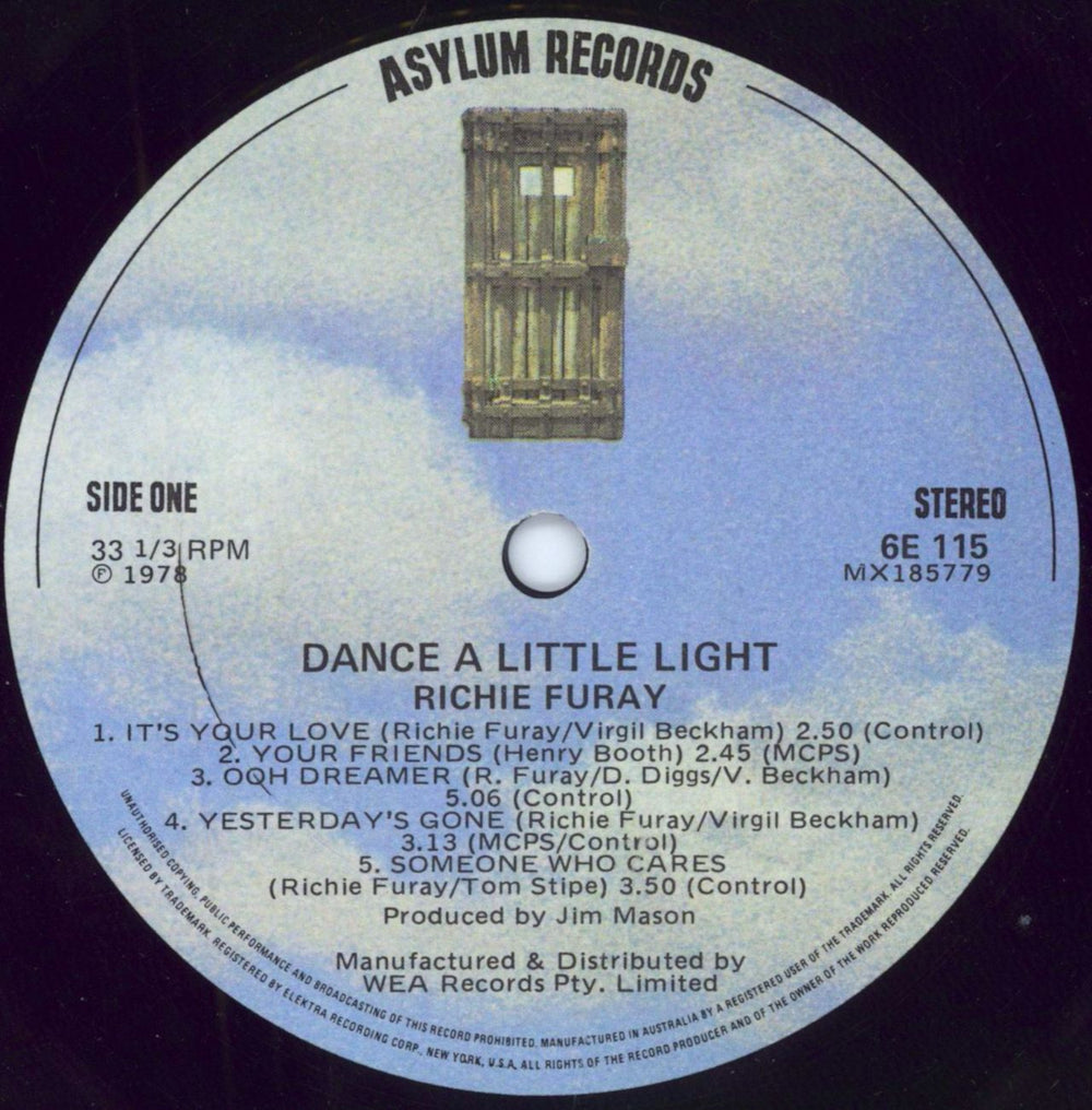 Richie Furay Dance A Little Light US vinyl LP album (LP record) YRFLPDA796514