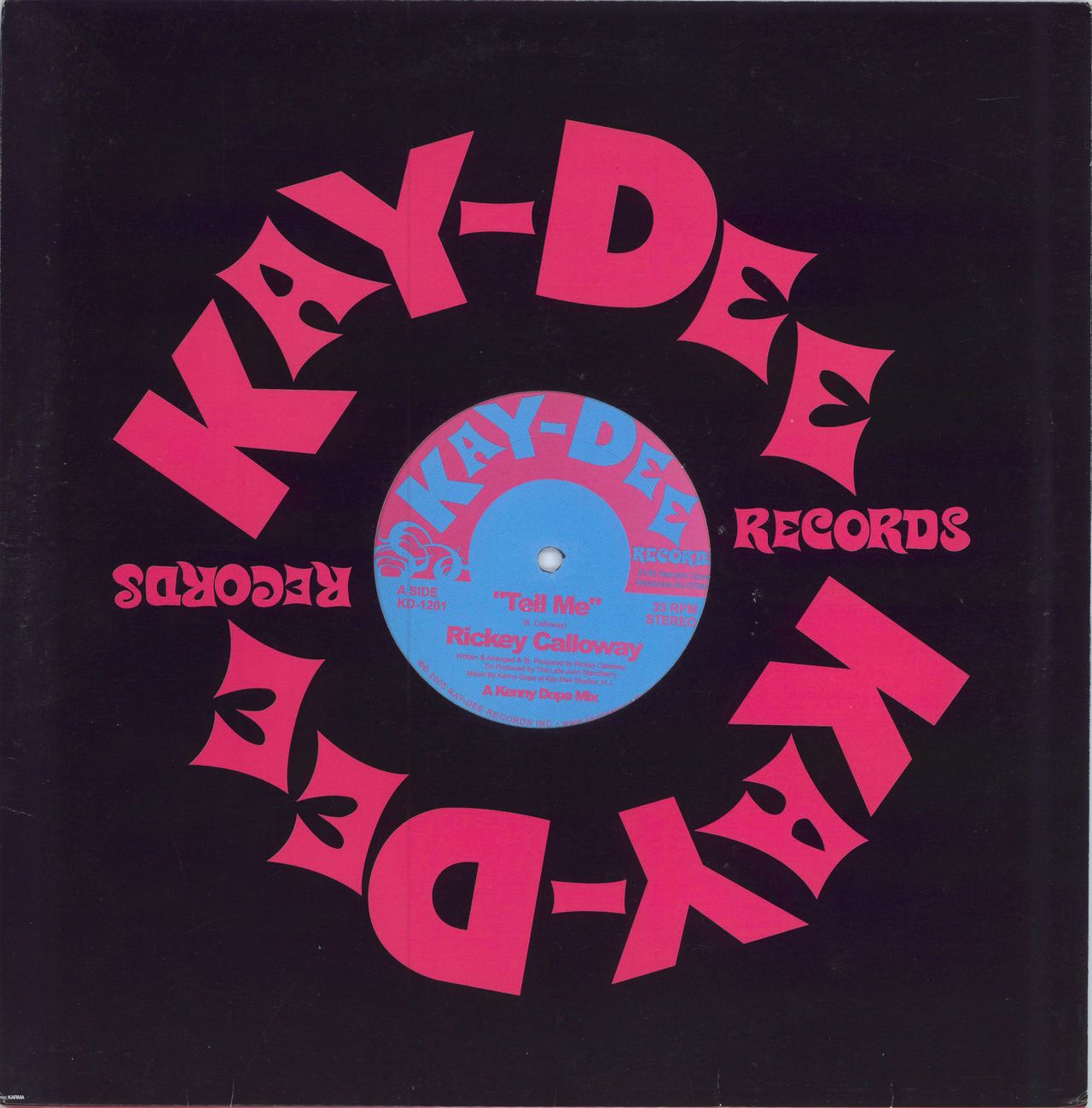 Rickey Calloway Tell Me US 12" vinyl single (12 inch record / Maxi-single) KD-1201