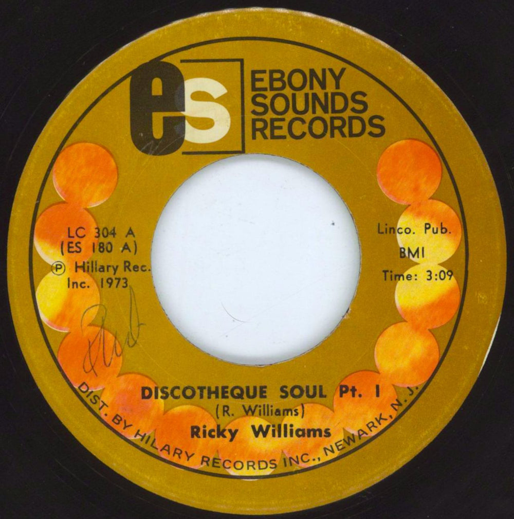 Ricky Williams Discotheque Soul US 7" vinyl single (7 inch record / 45) ES180