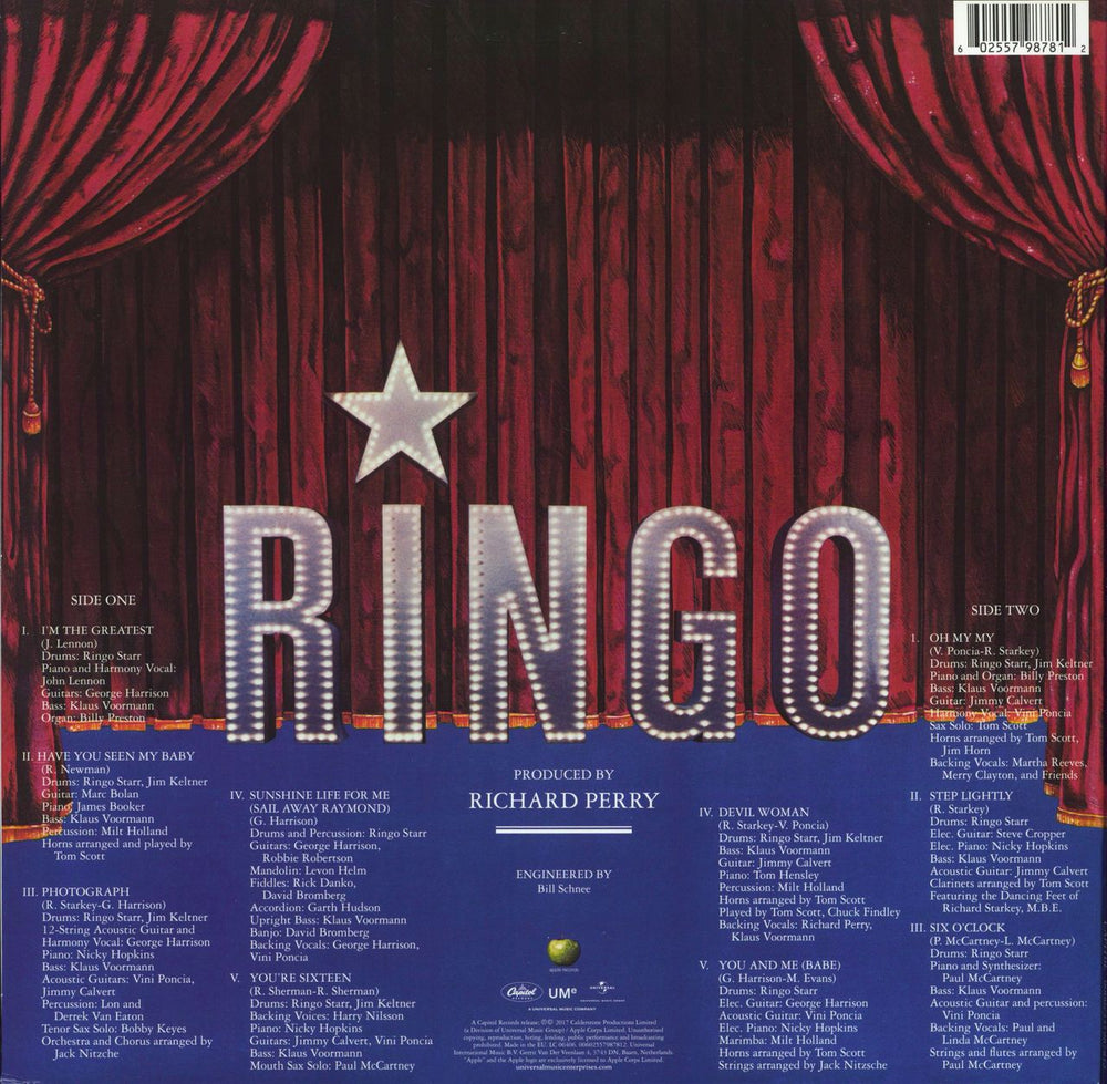 Ringo Starr Ringo UK vinyl LP album (LP record) 602557987812