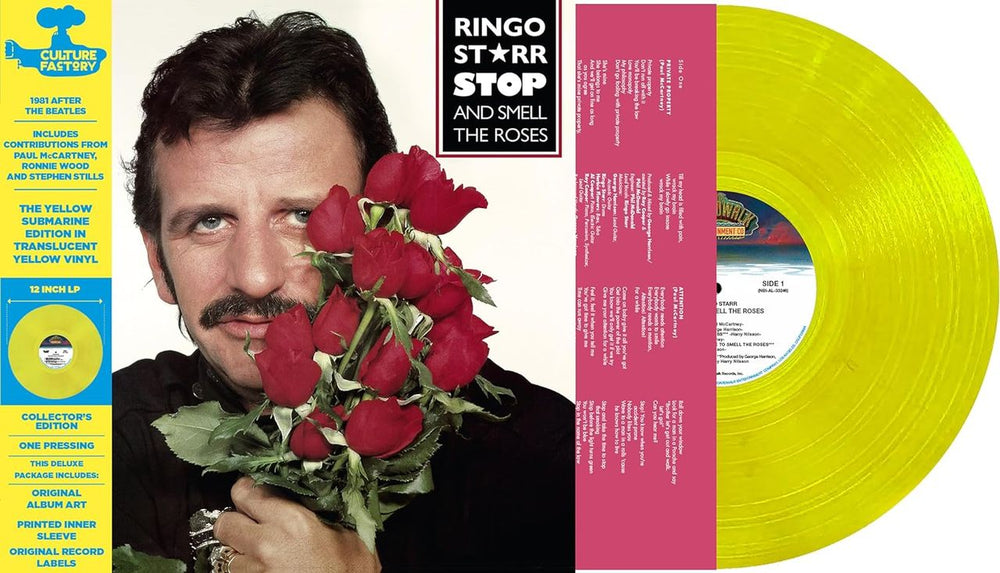 Ringo Starr Stop And Smell The Roses: Yellow Submarine Edition - Yellow Vinyl - Sealed US vinyl LP album (LP record) RINLPST827673