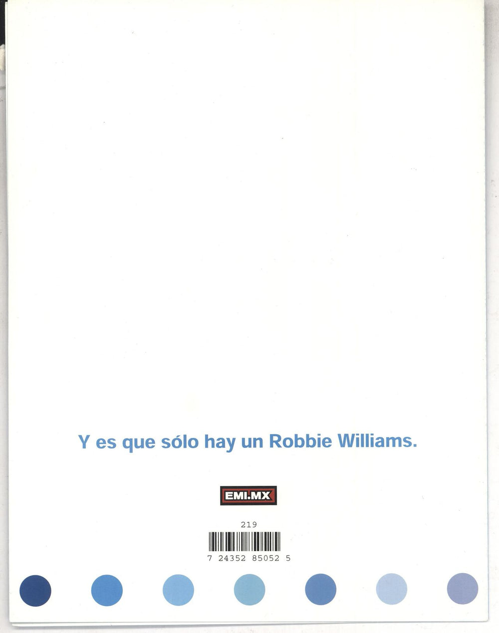 Robbie Williams Sing When You're Winning Mexican Promo handbill