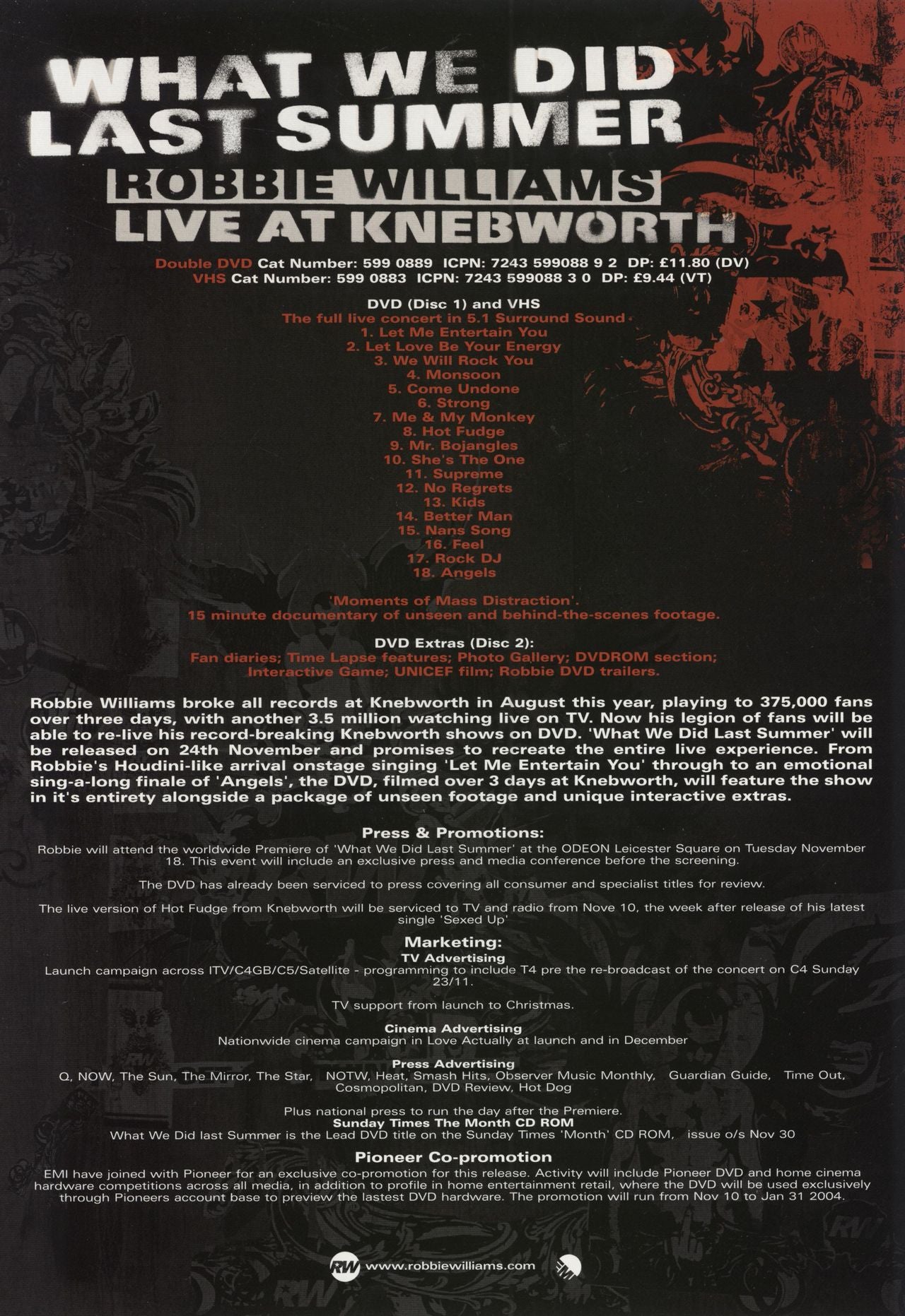 Live At Knebworth/What We Did Last Summer [DVD] www.krzysztofbialy.com