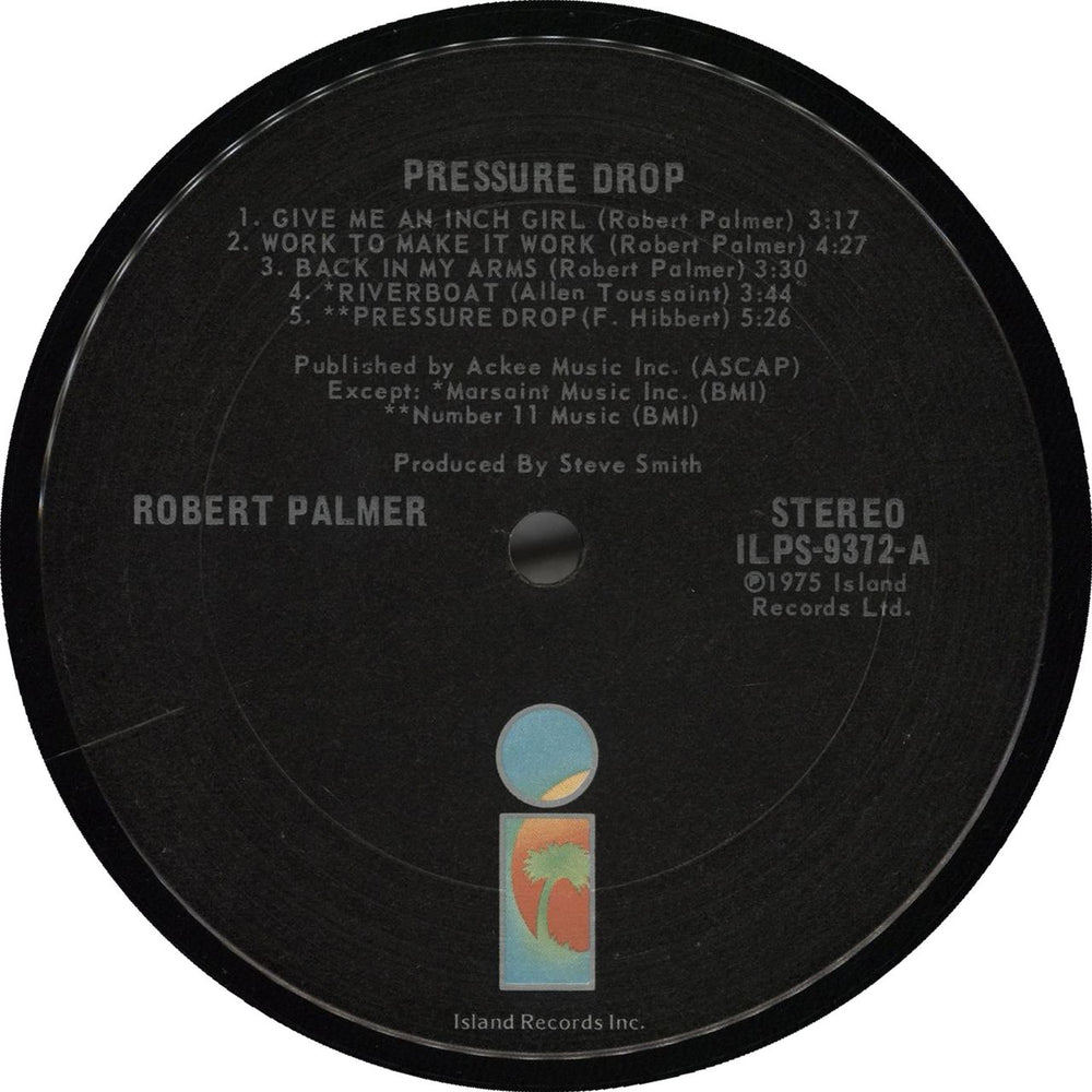 Robert Palmer Pressure Drop US vinyl LP album (LP record)