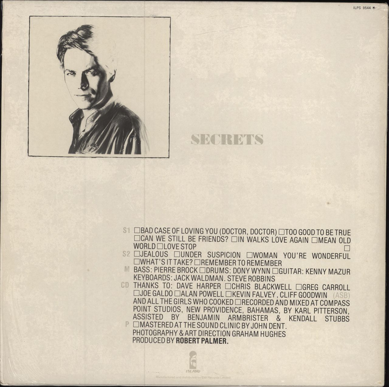 Robert Palmer Secrets - Shrink UK vinyl LP album (LP record)