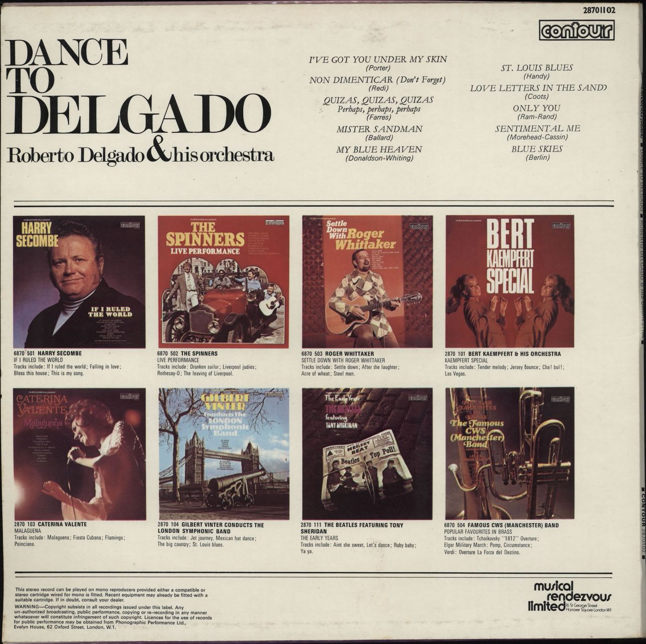 Roberto Delgado Dance To Delgado UK vinyl LP album (LP record)