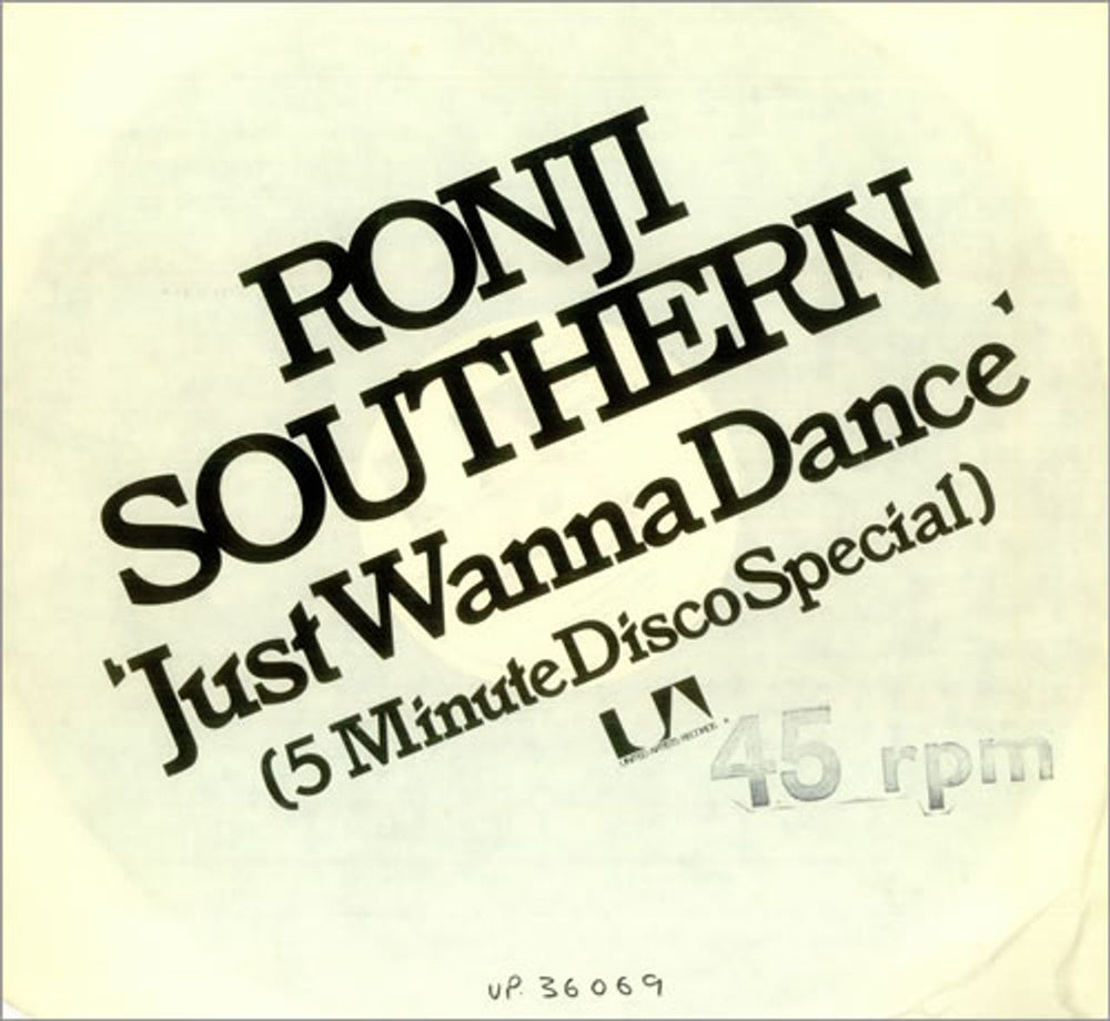 Ronji Southern Just Wanna Dance UK Promo 12" vinyl single (12 inch record / Maxi-single) UP36039