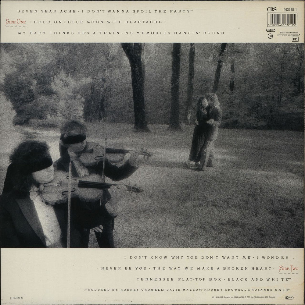 Rosanne Cash Retrospective 1979 -1989 UK vinyl LP album (LP record) 5099746332815