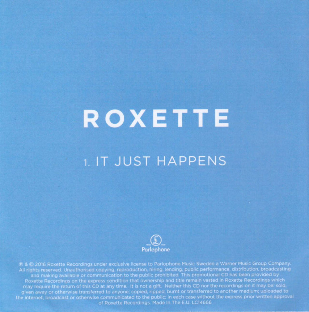 Roxette It Just Happens UK Promo CD-R acetate ROXCRIT691104