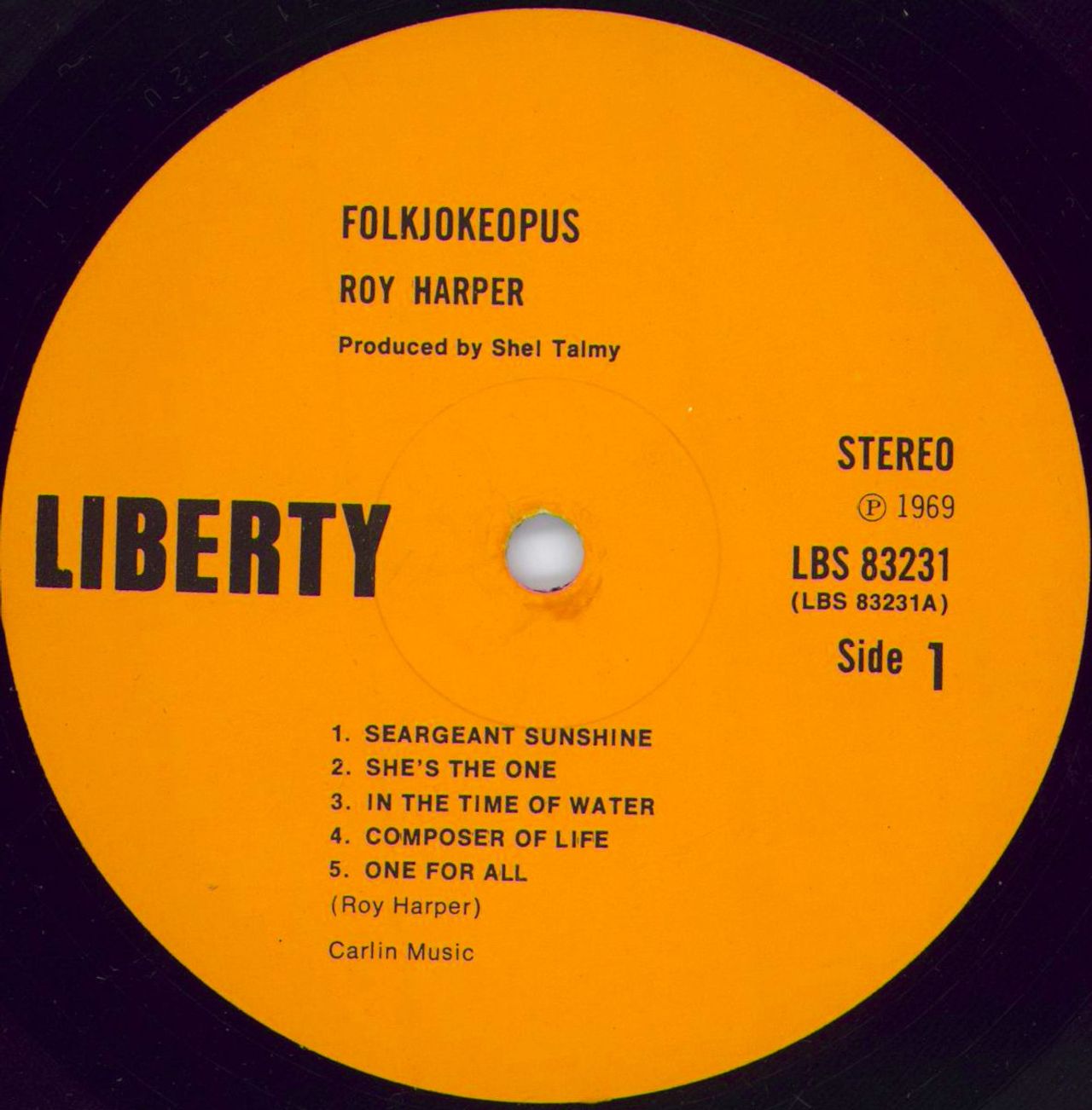 Roy Harper Folkjokeopus - Orange Label UK vinyl LP album (LP record) ROYLPFO777834