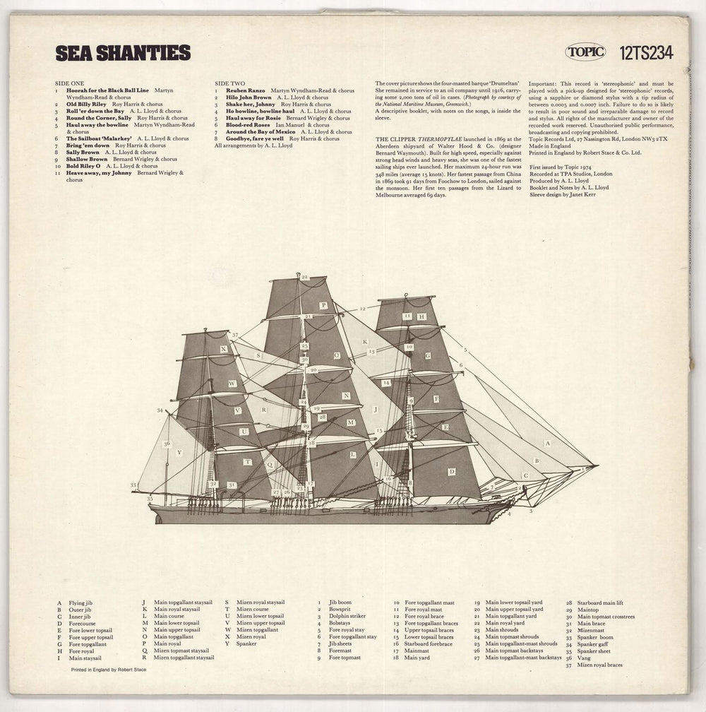 Roy Harris Sea Shanties UK vinyl LP album (LP record)