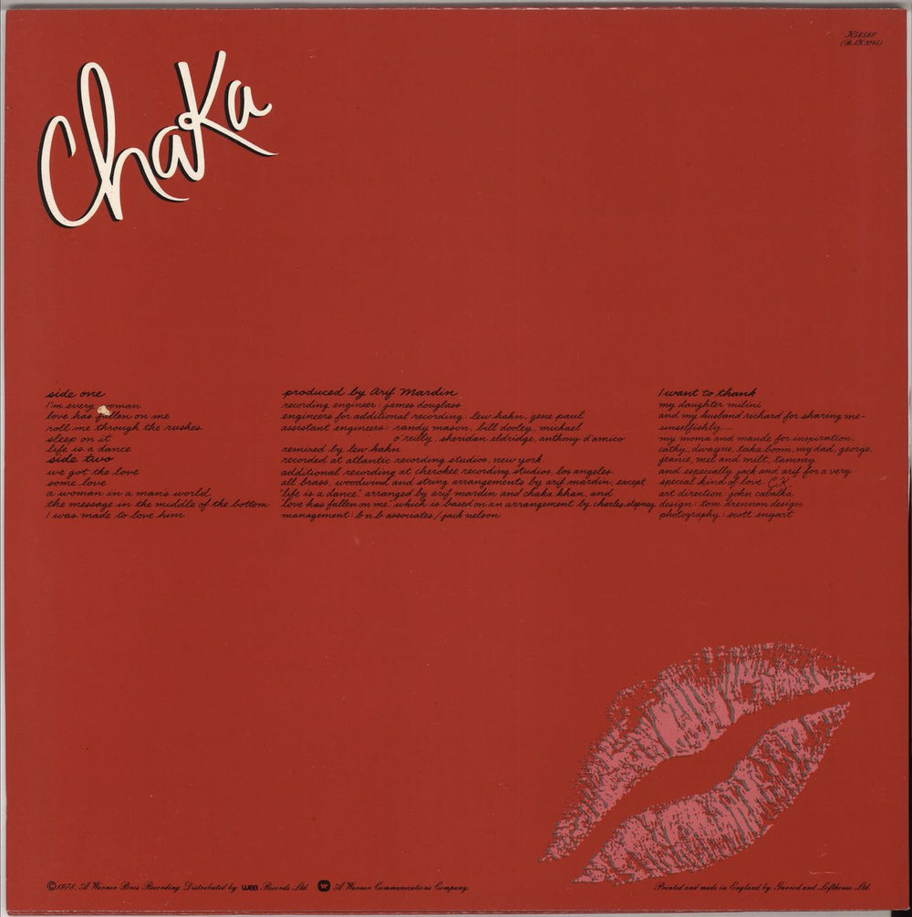 Rufus & Chaka Khan Chaka UK vinyl LP album (LP record)