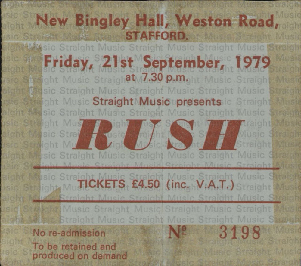 Rush The Words & The Pictures + Ticket Stub - VG UK tour programme RUSTRTH785800