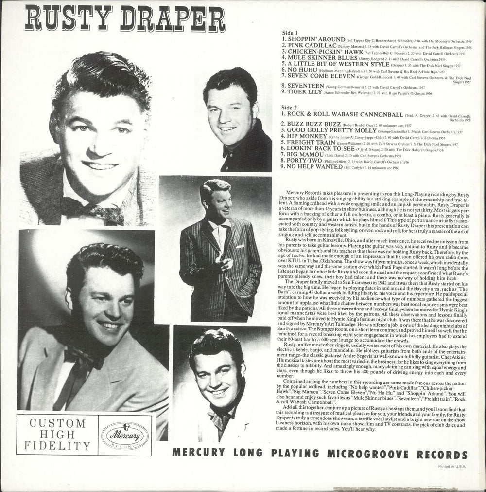 Rusty Draper Rock-n-Roll US Promo vinyl LP album (LP record)