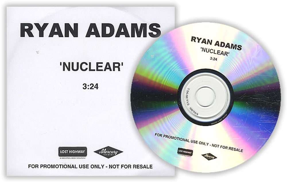 Ryan Adams Nuclear UK Promo CD-R acetate CD-R ACETATE