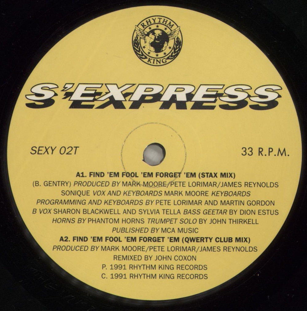 S'Express Find 'Em Fool 'Em Forget 'Em UK 12" vinyl single (12 inch record / Maxi-single) XPR12FI192871