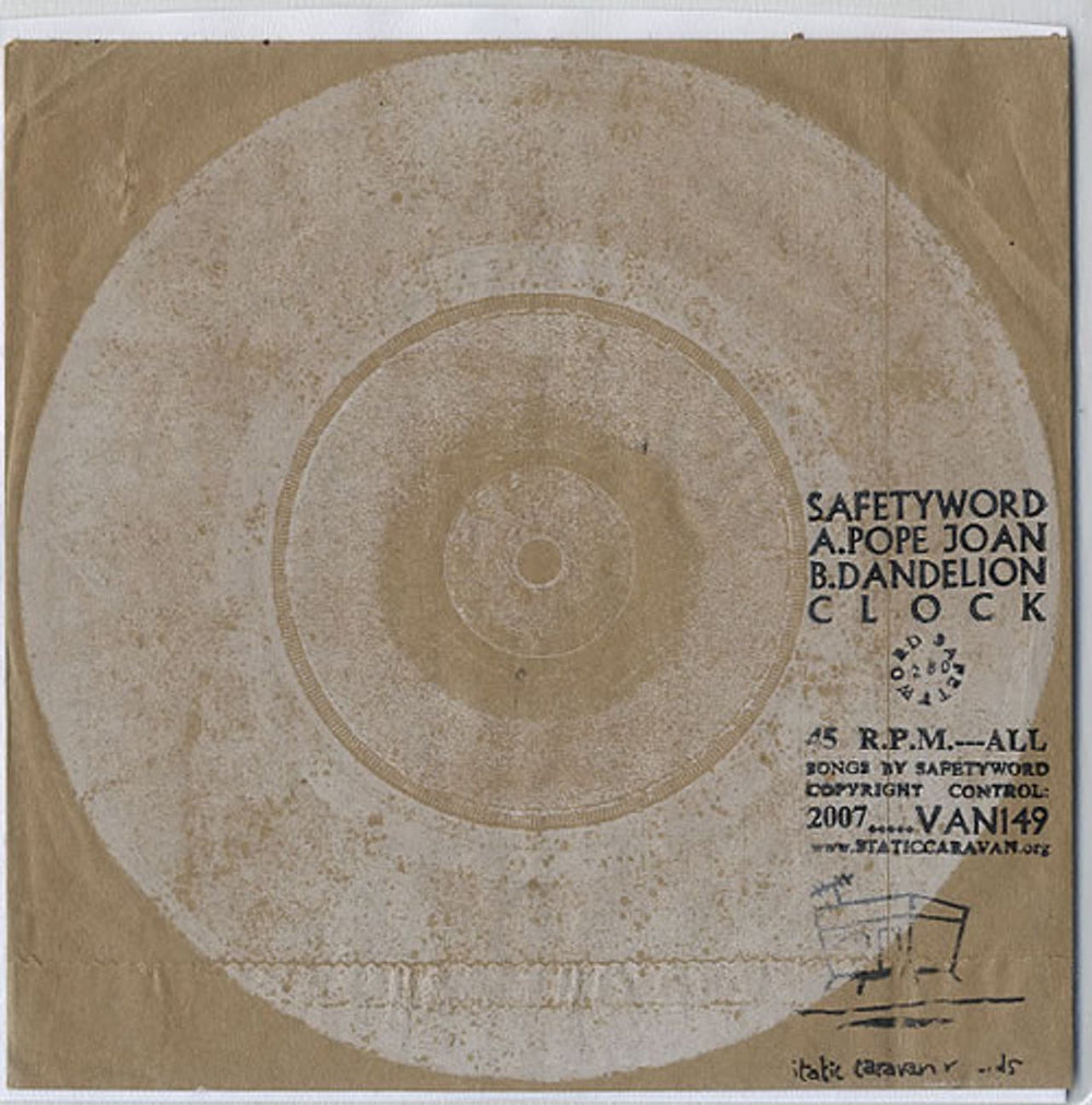Safetyword Pope Joan UK 7" vinyl single (7 inch record / 45) VAN149