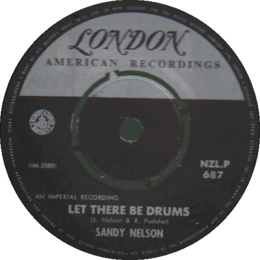 Sandy Nelson Let There Be Drums New Zealand 7" vinyl single (7 inch record / 45) NZL.P687
