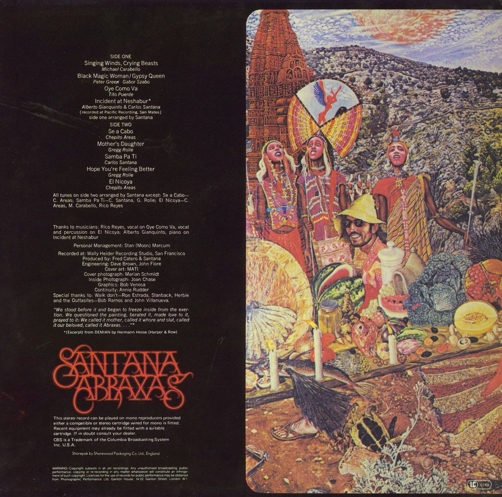 Santana Abraxas - Red Label UK Vinyl LP — RareVinyl.com
