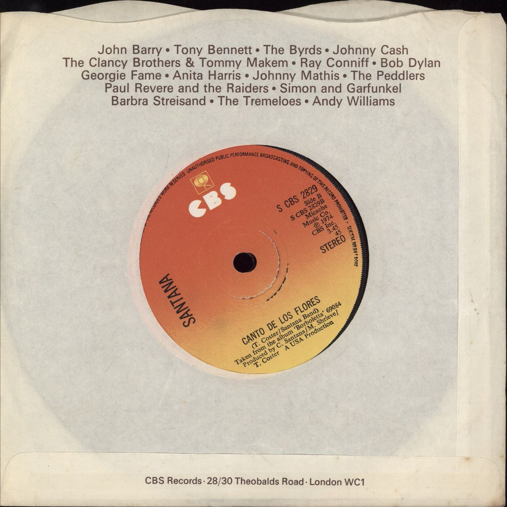 Santana Practice What You Preach UK 7" vinyl single (7 inch record / 45)