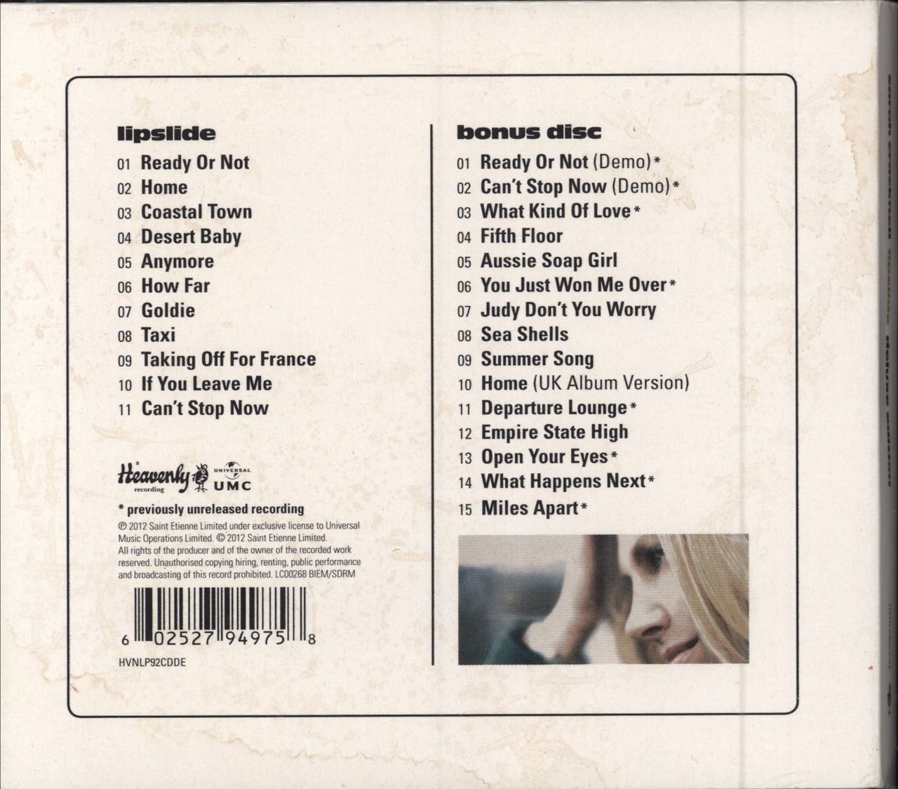 Sarah Cracknell Lipslide - EX UK 2 CD album set (Double CD) 602527949758