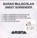 Sarah McLachlan Sweet Surrender - 4 tracks UK Promo CD-R acetate CDR