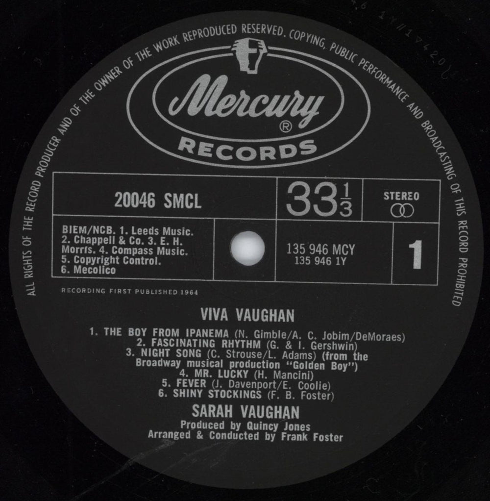 Sarah Vaughan ¡Viva! Vaughan UK vinyl LP album (LP record) VAALPVI786000