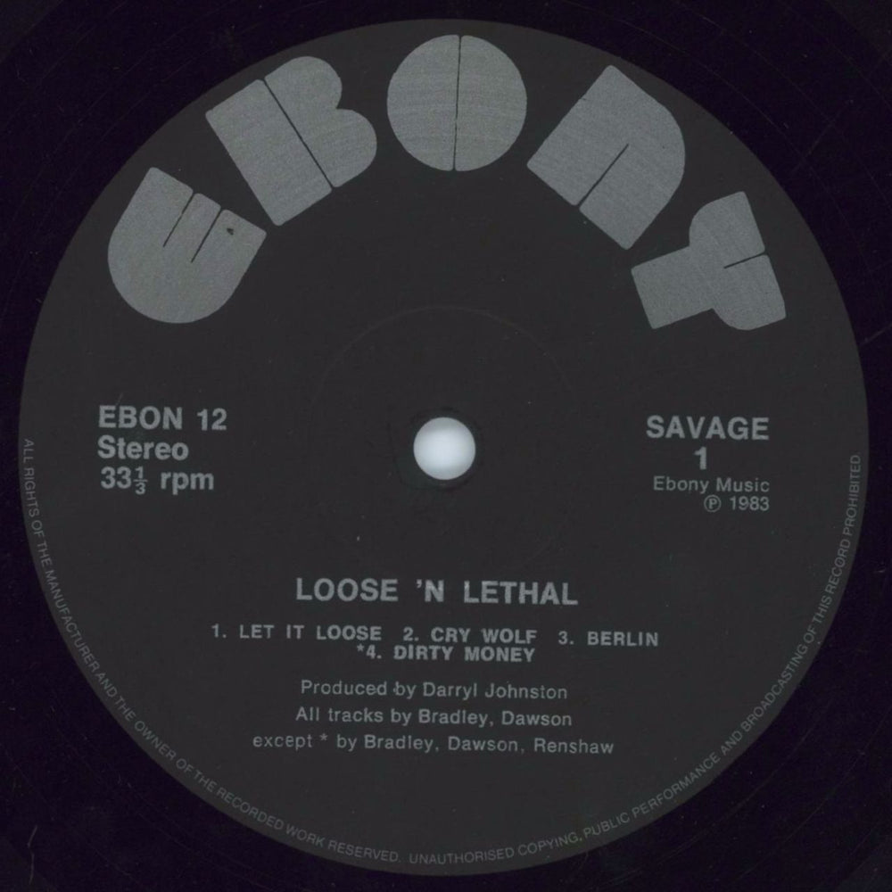 Savage Loose 'N Lethal UK vinyl LP album (LP record) VG-LPLO778760