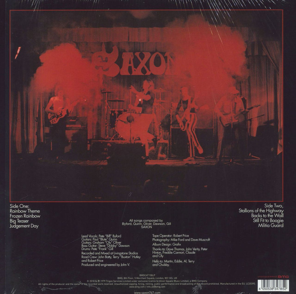 Saxon Saxon - Blue & Red Splatter Vinyl UK vinyl LP album (LP record)