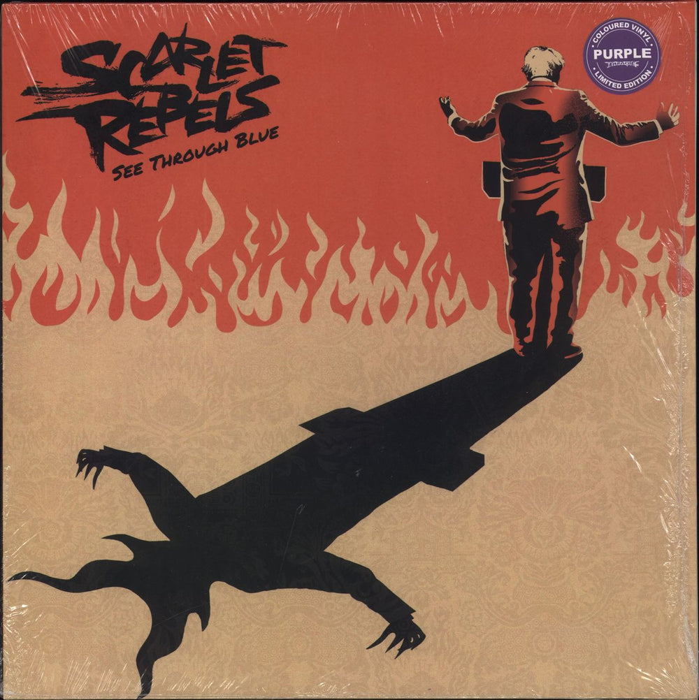 Scarlet Rebels See Through Blue - Purple Vinyl - Shrink UK vinyl LP album (LP record) MOSH651LP