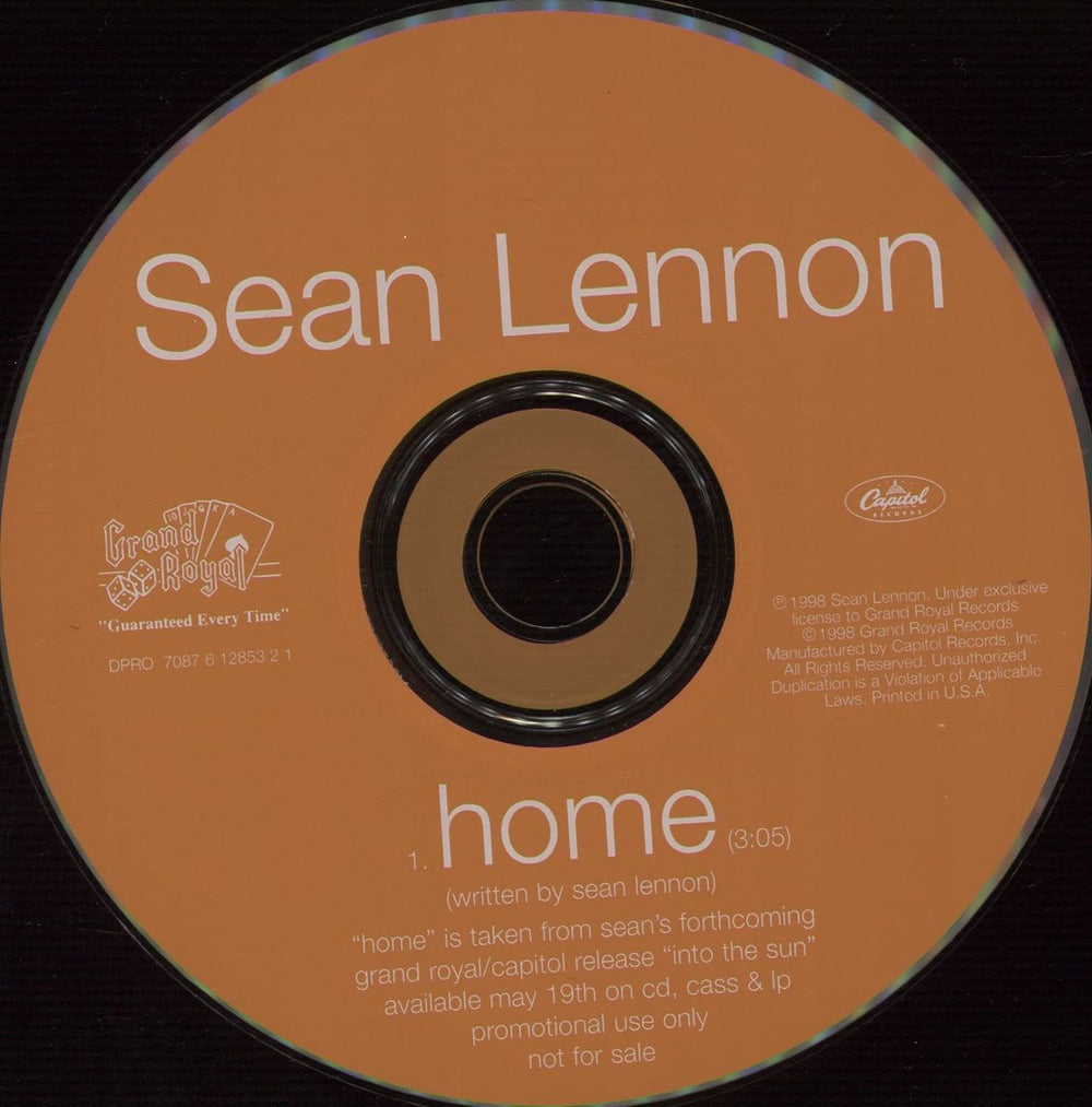 Sean Lennon Home US Promo CD single (CD5 / 5") LNNC5HO112155