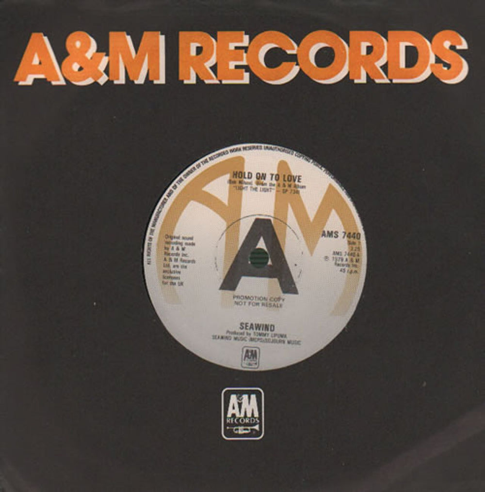 Seawind Hold On To Love - A-Label UK Promo 7" vinyl single (7 inch record / 45) AMS7440