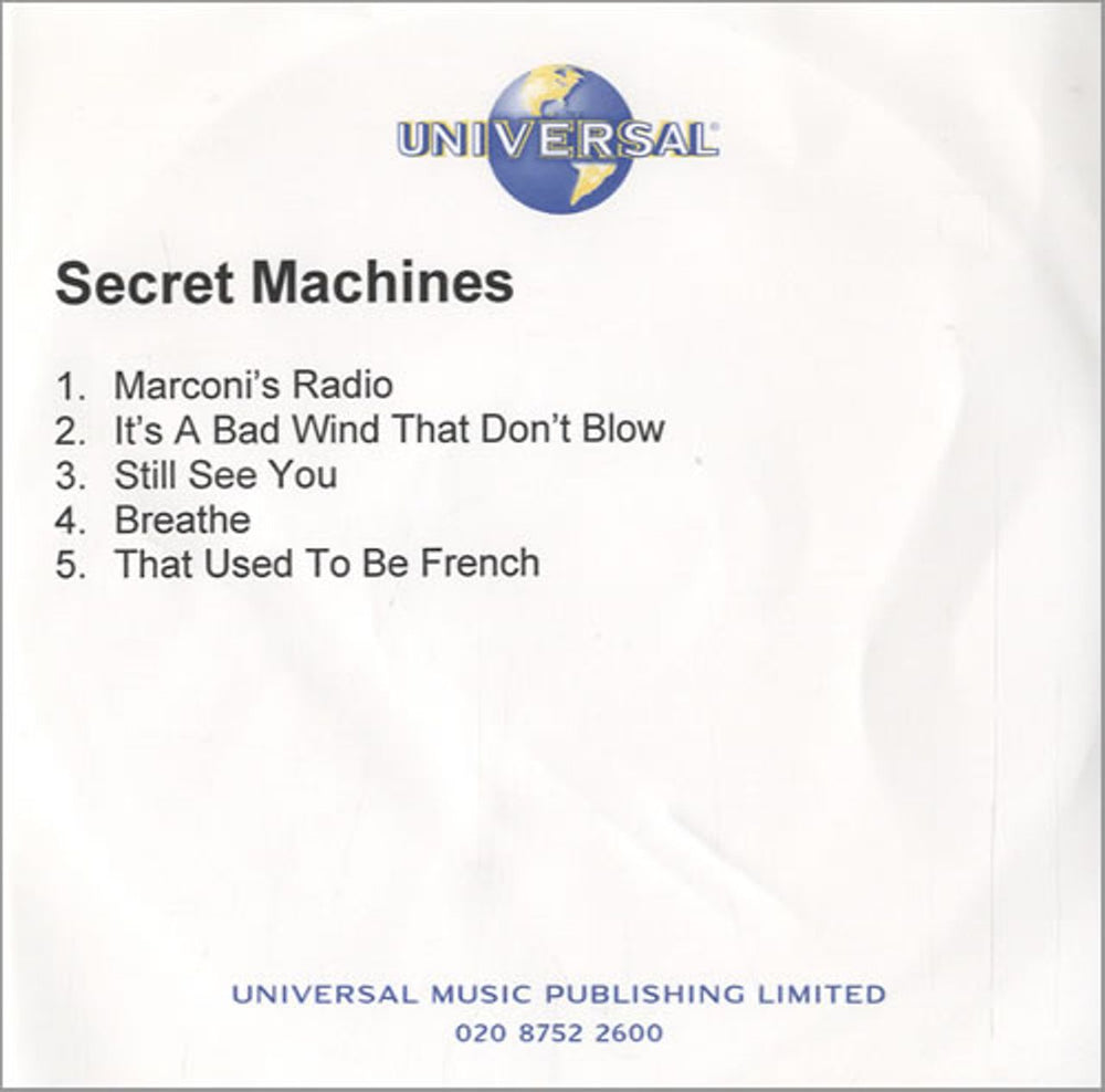 Secret Machines Secret Machines UK Promo CD-R acetate CD-R ACETATE