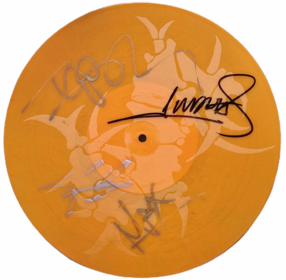 Sepultura Slave New World - Orange Vinyl - Autographed UK 10" vinyl single (10 inch record) RR2374-8