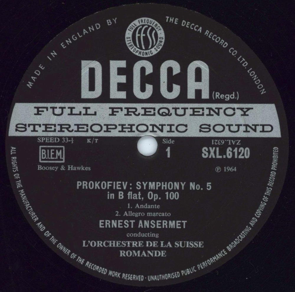 Sergei Prokofiev Symphony No. 5 in B Flat, Op.100 - 1st UK vinyl LP album (LP record) PJ3LPSY785961