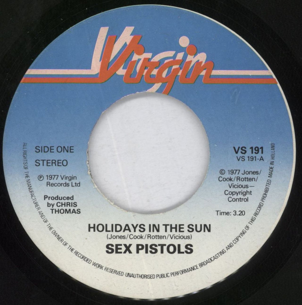 Sex Pistols Holidays In The Sun - 1st - P/S Dutch 7" vinyl single (7 inch record / 45) SEX07HO819036